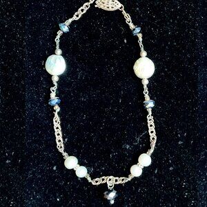 7” genuine freshwater pearl/Sterling silver, freshwater pearl bracelet